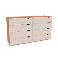 Cômoda Porto 8 Gavetas Creme e Freijó - 1