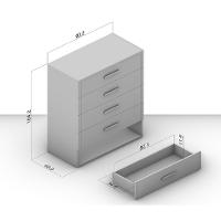 Cômoda Valência 5 Gavetas Cinza e Freijó - 5