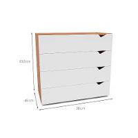 Cômoda Porto 4 Gavetas Branca e Freijó - 3