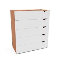 Cômoda Porto 5 Gavetas Branca e Freijó - 1