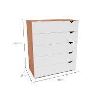 Cômoda Porto 5 Gavetas Branca e Freijó - 3