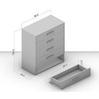 Cômoda Valência 5 Gavetas Branca e Freijó - 5