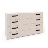Cômoda Lisboa 8 Gavetas Creme e Branca - 1