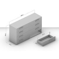 Cômoda Lisboa 8 Gavetas Creme e Branca - 5