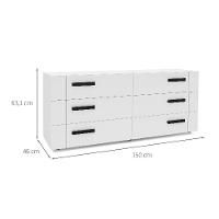 Cômoda Lisboa 6 Gavetas Branca - 3