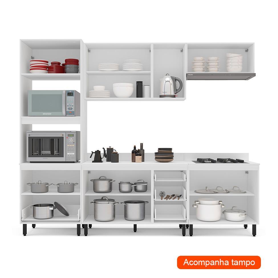 Cozinha Completa com Tampo Meena 10 Portas 4 Gavetas Branca - 2