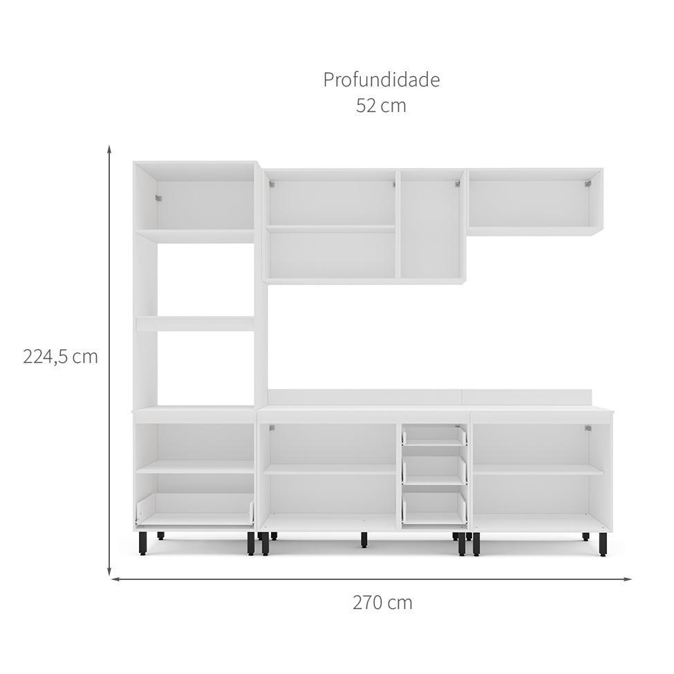 Cozinha Completa com Tampo Meena 10 Portas 4 Gavetas Branca - 3