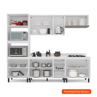 Cozinha Completa com Tampo Meena 10 Portas 4 Gavetas Branca - 2