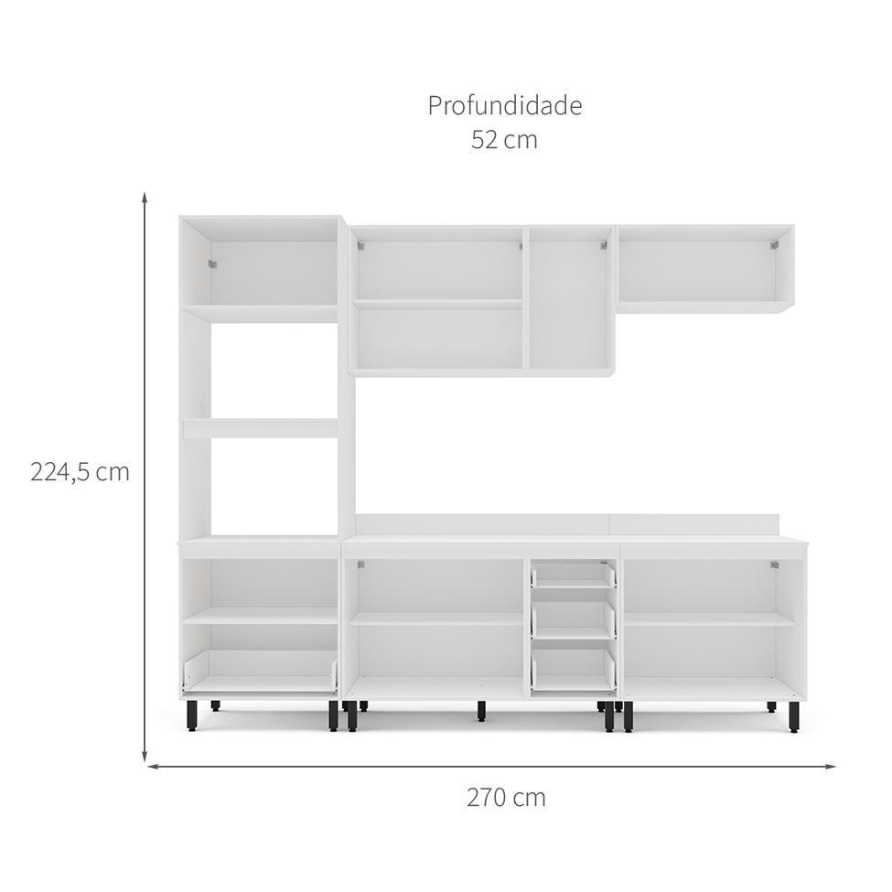 Cozinha Completa com Tampo Meena 10 Portas 4 Gavetas Creme e Branca - 3