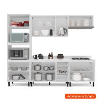 Cozinha Completa com Tampo Meena 10 Portas 4 Gavetas Creme e Branca - 2