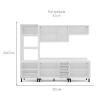 Cozinha Completa com Tampo Meena 10 Portas 4 Gavetas Creme e Branca - 3