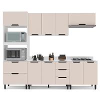 Cozinha Completa com Tampo Meena 10 Portas 4 Gavetas Creme e Branca - 6