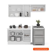 Cozinha Completa com Tampo e Rodapé Meena 6 Portas 3 Gavetas Branca - 2