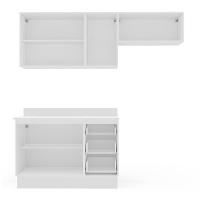 Cozinha Completa com Tampo e Rodapé Meena 6 Portas 3 Gavetas Branca - 7