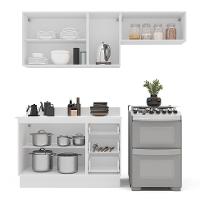 Cozinha Completa com Tampo e Rodapé Meena 6 Portas 3 Gavetas Branca - 8