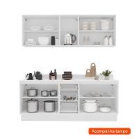 Cozinha Completa com Tampo e Rodapé Meena 9 Portas 3 Gavetas Branca - 2