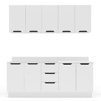 Cozinha Completa com Tampo e Rodapé Meena 9 Portas 3 Gavetas Branca - 5