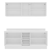 Cozinha Completa com Tampo e Rodapé Meena 9 Portas 3 Gavetas Branca - 7