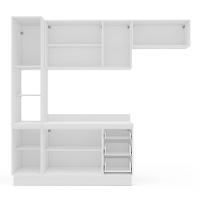 Cozinha Completa com Tampo e Rodapé Meena 8 Portas 3 Gavetas Creme e Branca - 7