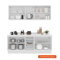 Cozinha Completa com Tampo e Rodapé Meena 9 Portas 3 Gavetas Azul e Branca - 2