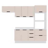 Cozinha Completa com Tampo e Rodapé Meena 8 Portas 4 Gavetas Bege e Branca - 5