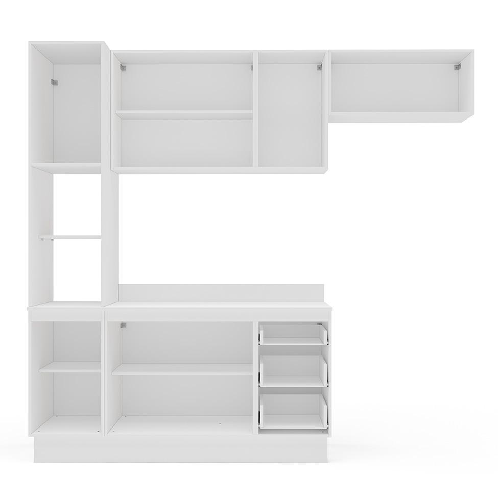 Cozinha Completa com Tampo e Rodapé Meena 8 Portas 3 Gavetas Verde e Branca - 7