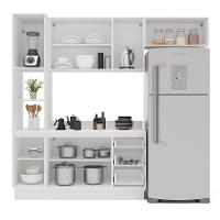 Cozinha Completa com Tampo e Rodapé Meena 8 Portas 3 Gavetas Verde e Branca - 8