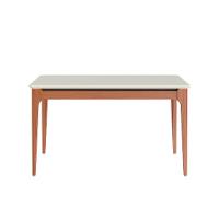 Mesa de Jantar Retangular com Tampo de Vidro Off White Addar Natural 135 cm - 2