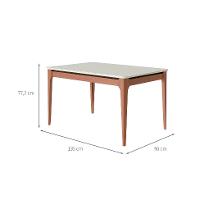 Mesa de Jantar Retangular com Tampo de Vidro Off White Addar Natural 135 cm - 3