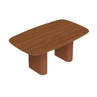 Mesa de Jantar Retangular com Tampo de MDF Off White Lintz Caramelo e Canela 184 cm - 1