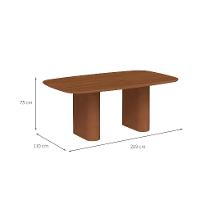 Mesa de Jantar Retangular com Tampo de MDF Off White Lintz Caramelo e Canela 219 cm - 3