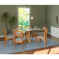 Mesa de Jantar Retangular com Tampo de MDF Kessy 100% MDF Off White e Freijó 180 cm - 2