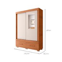 Guarda-Roupa Solteiro com Espelho Sereno 2 Portas 2 Gavetas Freijó e Off White - 3