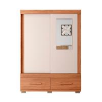 Guarda-Roupa Solteiro com Espelho Sereno 2 Portas 2 Gavetas Freijó e Off White - 6