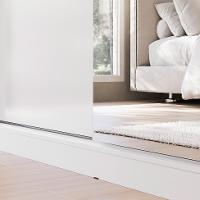 Guarda-Roupa Solteiro com Espelho Riva Flex 2 Portas 4 Gavetas Branco e Amêndola - 6