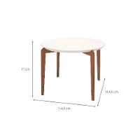 Mesa de Jantar Redonda com Tampo de Vidro Off White Donatella Natural 115 cm - 3