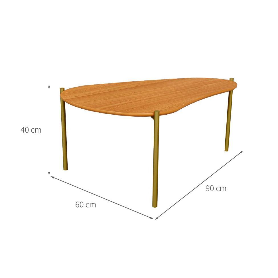 Mesa de Centro Ôrganica Meven 100% MDF Freijó 90 cm - 3