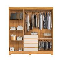 Guarda-Roupa Casal com Espelho Ópera 6 Portas 4 Gavetas Cinamomo e Off White - 2
