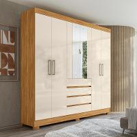 Guarda-Roupa Casal com Espelho Ópera 6 Portas 4 Gavetas Cinamomo e Off White - 9