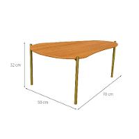 Mesa de Centro Ôrganica Meven 100% MDF Freijó 70 cm - 3