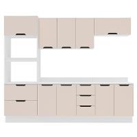 Cozinha Completa com Tampo e Rodapé Meena 10 Portas 4 Gavetas Creme e Branca - 5