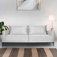 Sofá 3 Lugares Eros Veludo Prata 180 cm - 2