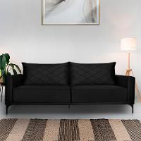 Sofá 3 Lugares Eros Veludo Preto 180 cm - 2