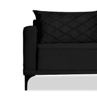 Sofá 3 Lugares Eros Veludo Preto 180 cm - 5