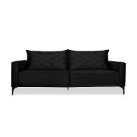 Sofá 3 Lugares Eros Veludo Preto 180 cm - 6