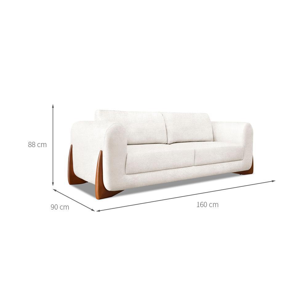 Sofá 2 Lugares Yves Bouclé Off White 160 cm - 3