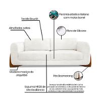 Sofá 2 Lugares Yves Bouclé Off White 160 cm - 8