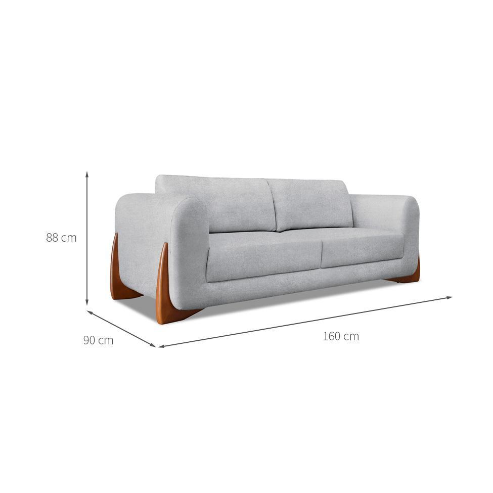 Sofá 2 Lugares Yves Bouclé Cinza 160 cm - 3