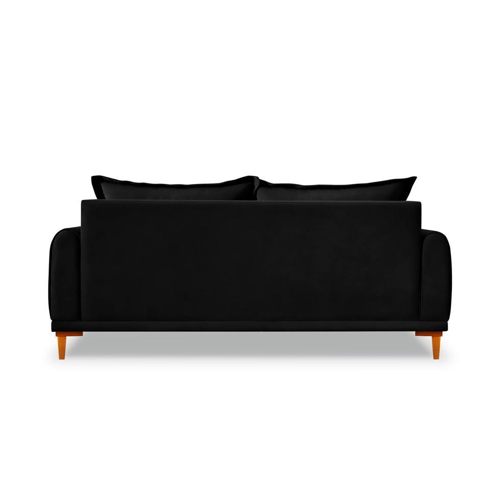 Sofá 2 Lugares Lisboa Veludo Preto 160 cm - 4