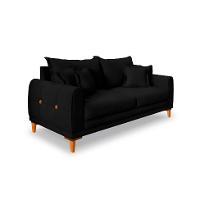 Sofá 2 Lugares Lisboa Veludo Preto 160 cm - 1